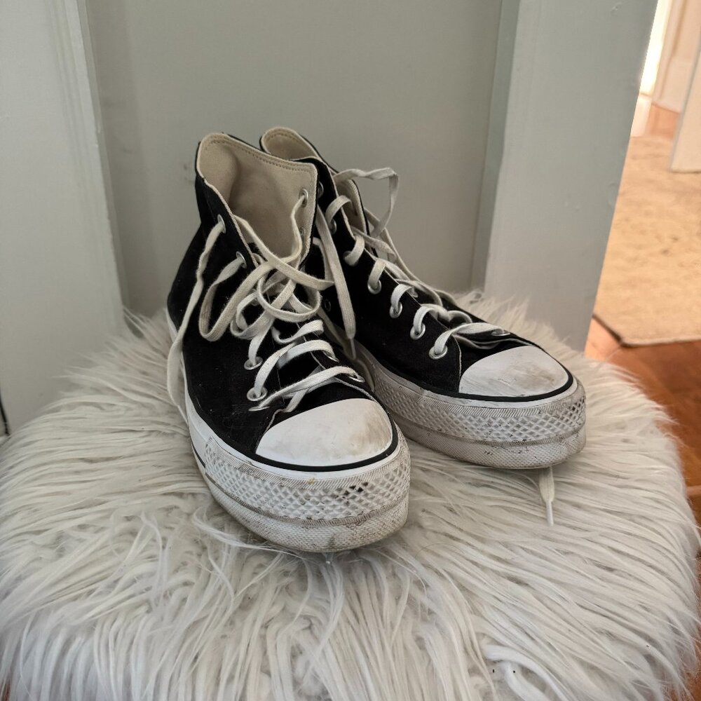 Black Platform Converse Hightops